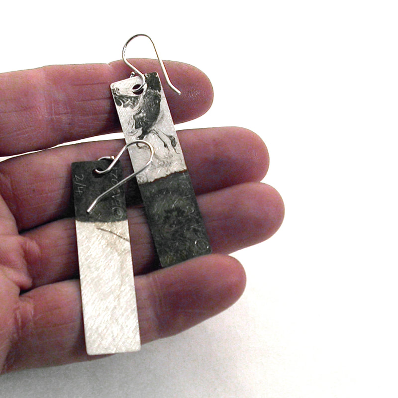 One of a Kind Black+White Graffiti Earrings signed and numbered