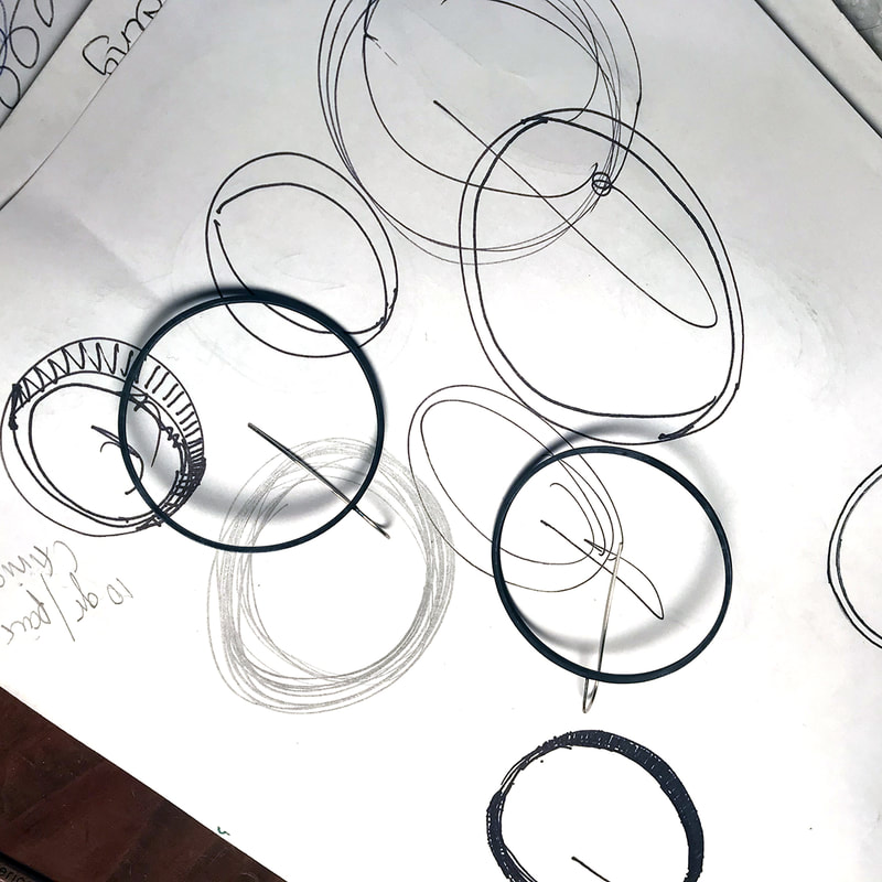 circle earrings drawings