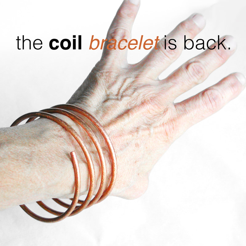Colorful and fun Coil Bracelet in witty orange copper