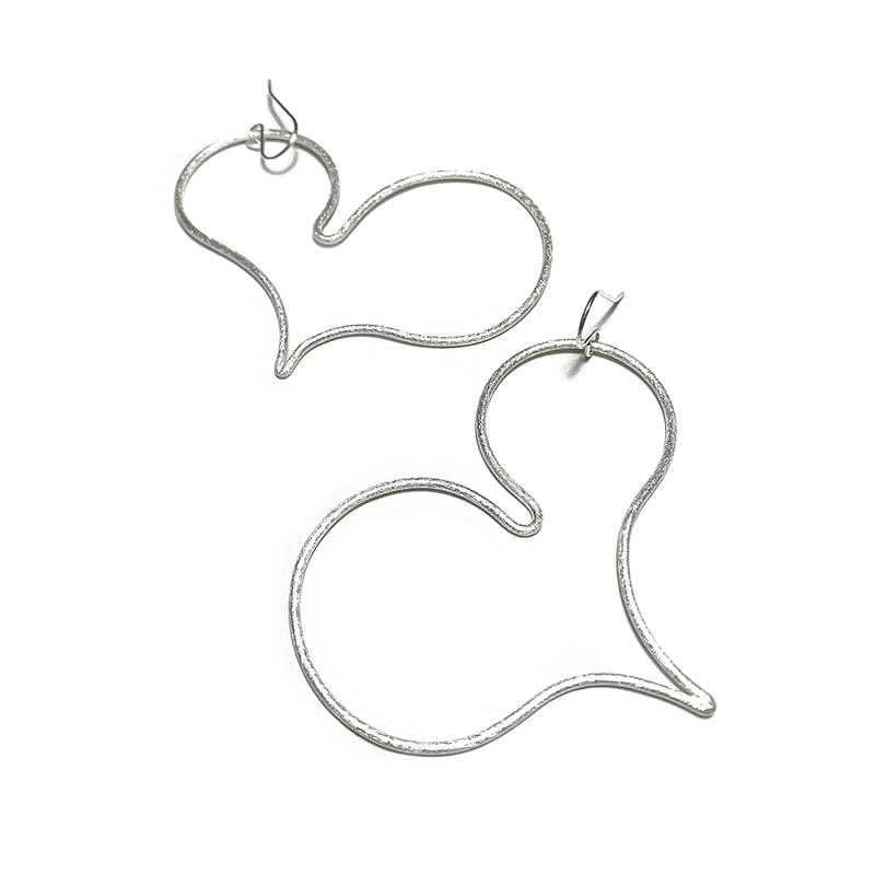 Big Hearts Earrings in brushed silver by Emanuela Aureli