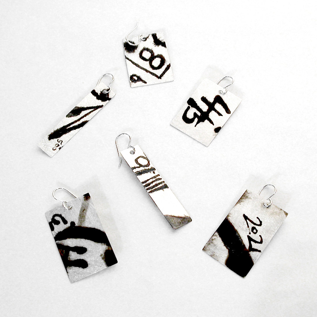 Black+White Graffiti Earrings 4