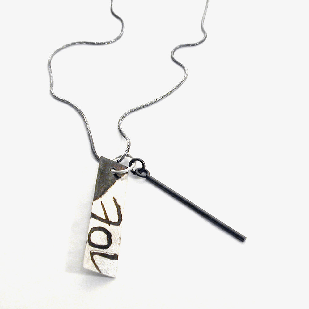 Black+White Graffiti Pendant 2