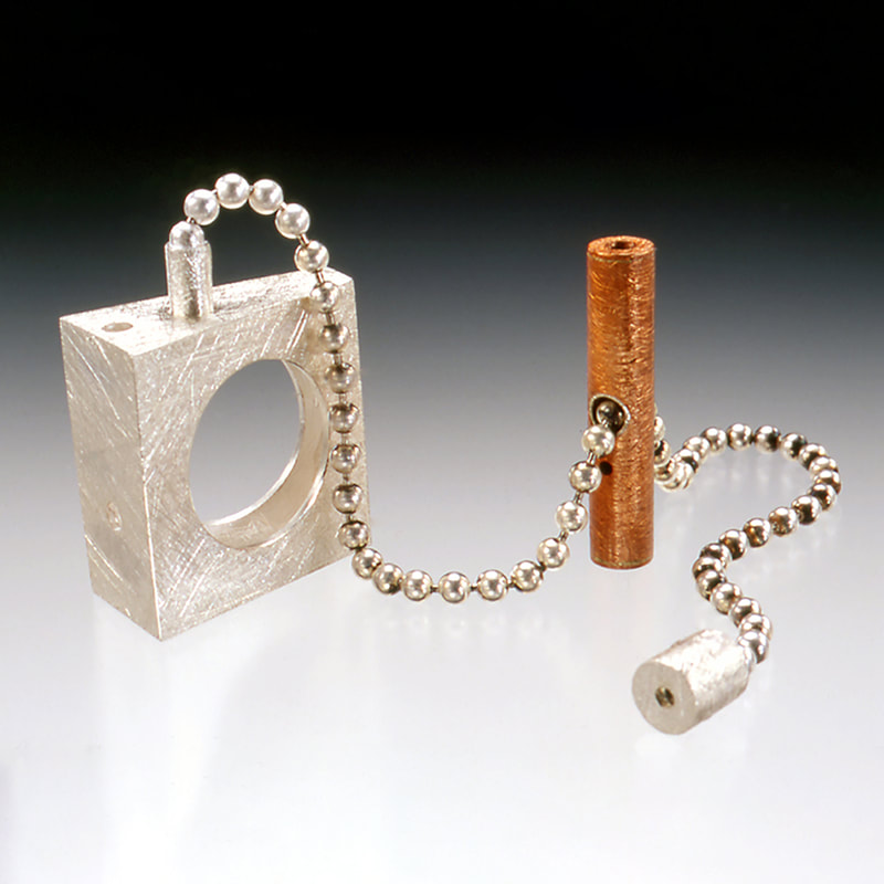 Play Ring 3 - the Bar, sterling silver and copper