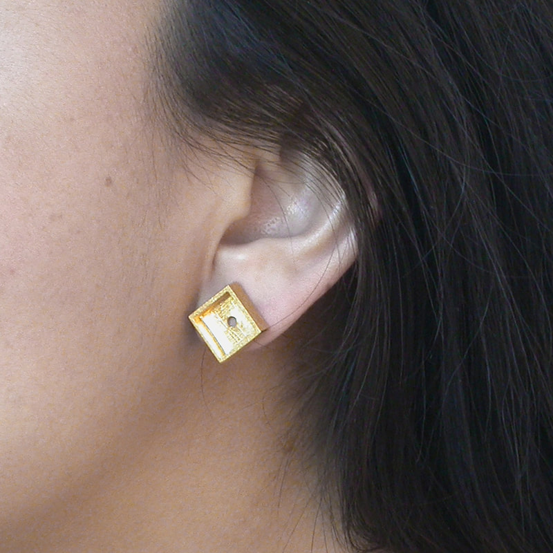 Small Square vermeil Earrings