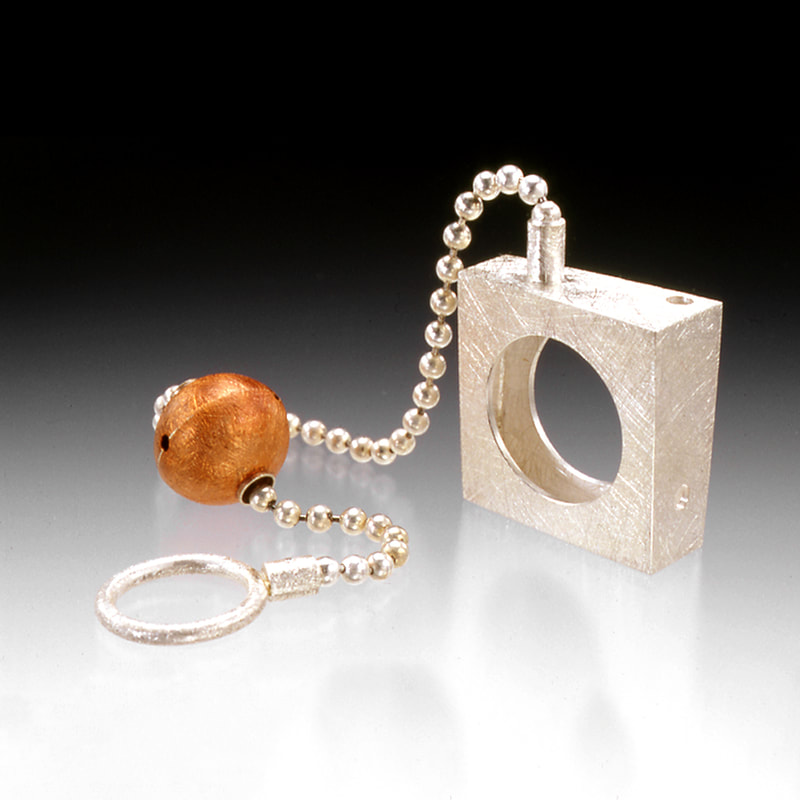 Play Ring 1/Ball - sterling silver and copper ring by Emanuela Aureli